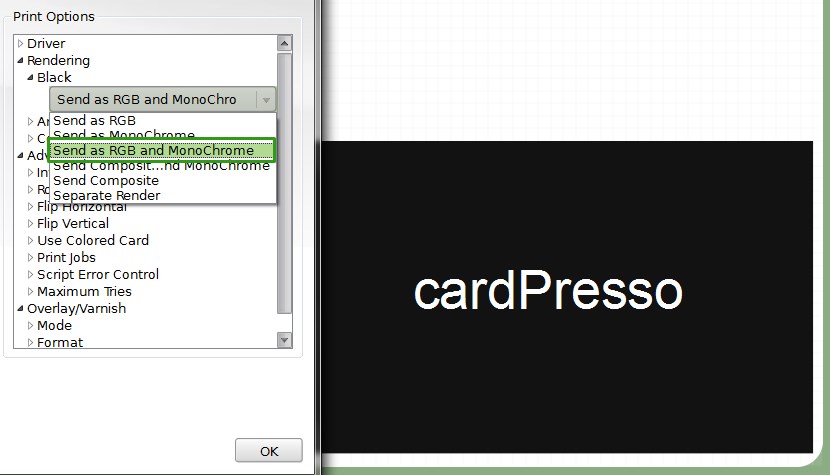 چاپ نشدن متن سفید در پس‌زمینه رنگی