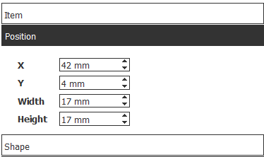 2 – آیتم تصویر باید دارای مقادیر Width و Height برابر باشد، که می‌توان آن‌ها را مستقیماً از طریق تب Position تنظیم کرد.