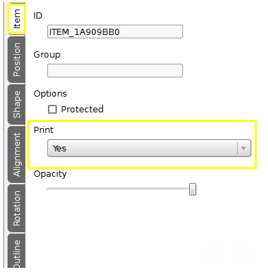 چاپ نشدن برخی از آیتم‌های طرح (Layout)