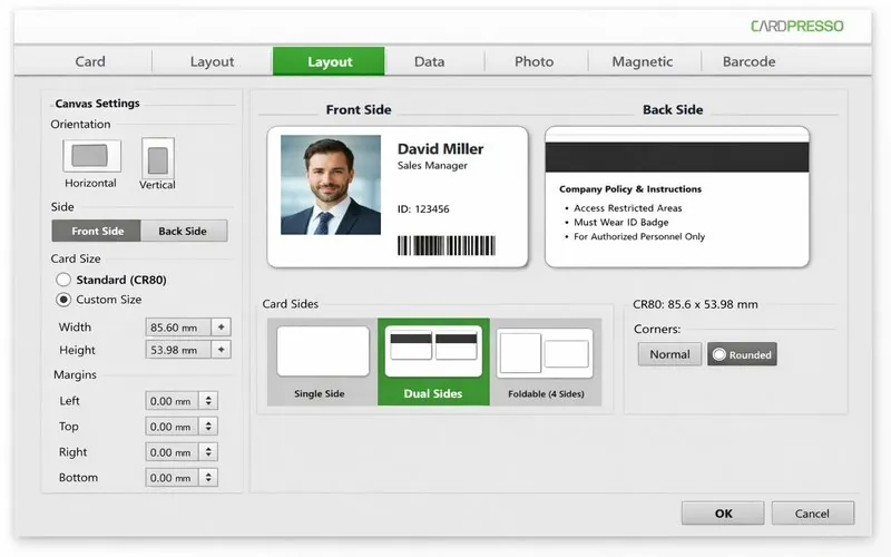 Multi Layout در کارت پرسو