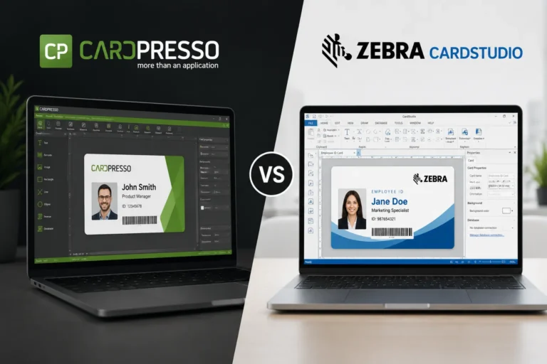 مقایسه CardPresso و Zebra CardStudio