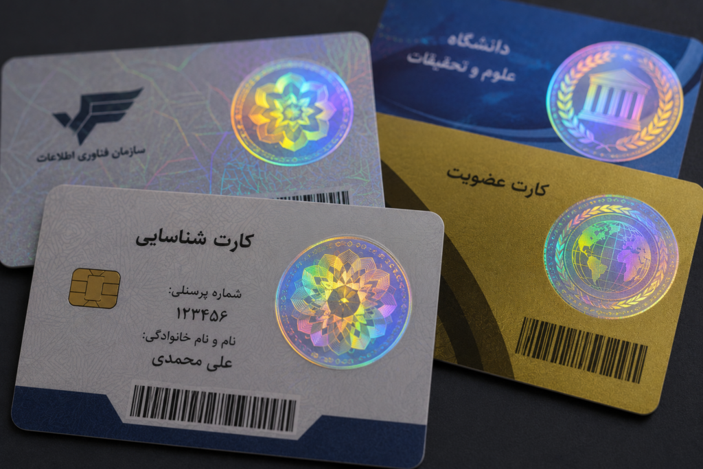 هولوگرام روی کارت شناسایی pvc