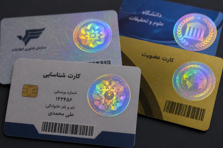 هولوگرام روی کارت شناسایی pvc